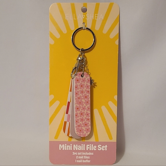Mini Nail File Set Keychain Sun/Flowers - Picture 2 of 5